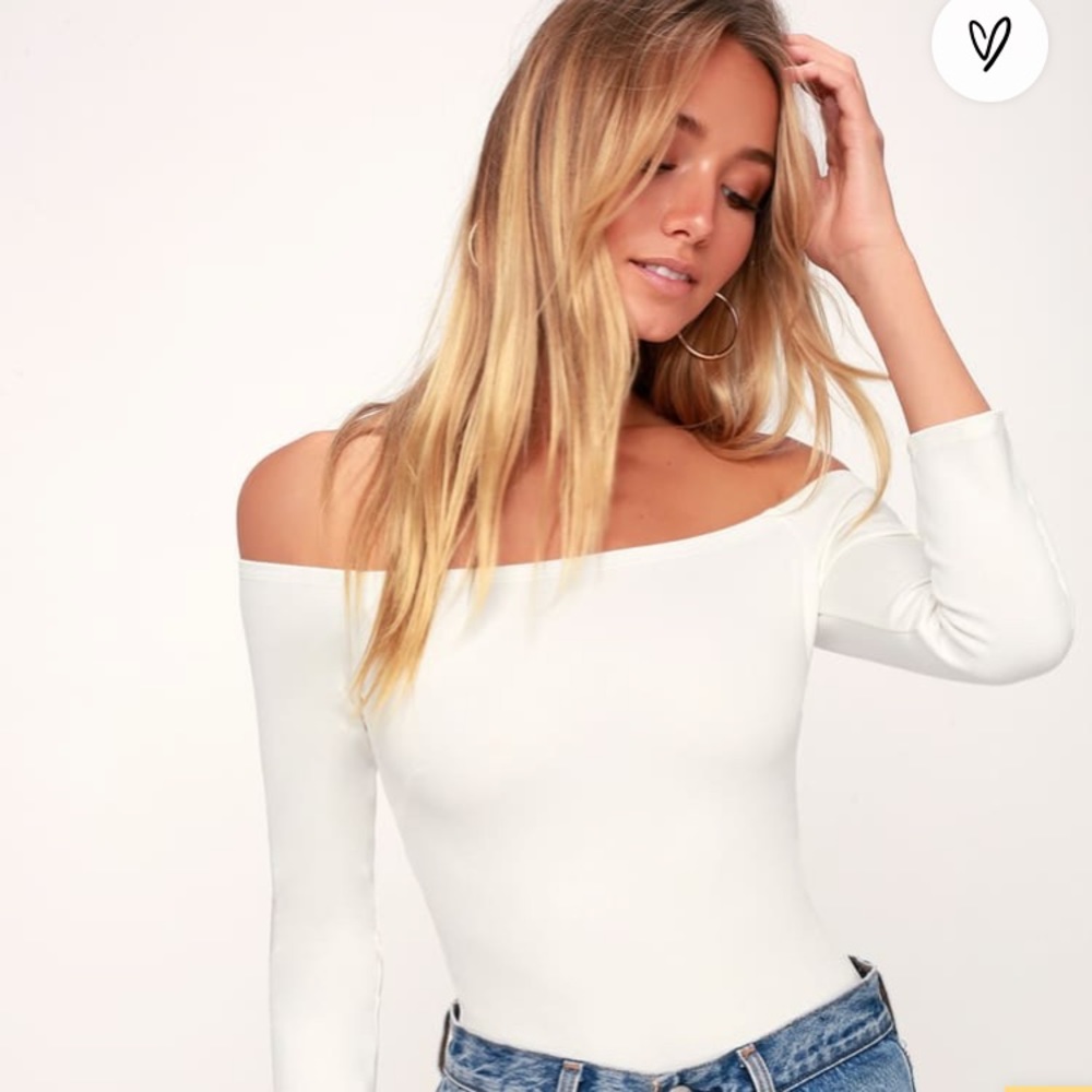 White off the shoulder bodysuit